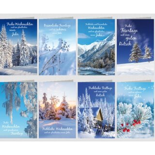 Weihnachten  Glückwunschkarte " Winterlandschaft "  mit Versandumschlag ,  sortiert