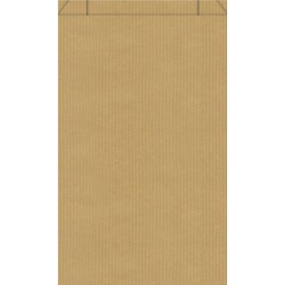 Flachtüte unbedruckt, Kraftpapier braun gerippt 60g/m² - Größe 16 cm x 27 cm
