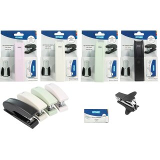 Heftgerät - Heftmaschinen-Set Klammergerät inkl. Klammern, 24/6 und Entklammerer, farblich sortiert