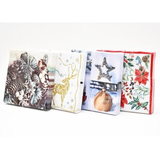 Weihnachten  Servietten  20er Pack - 3-lagig , 33 x 33cm , Motiv Mix