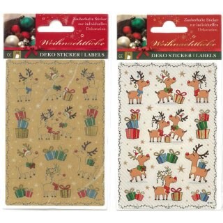 Weihnachten  Sticker  "Weihnachsgeschenksticker " 8 x 12 cm, sortiert