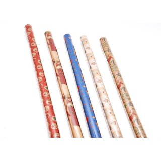 Geschenkpapier " Weihnachts- Mix "  Natura Kraftpapier 2 m x 70 cm (48263)  sortiert