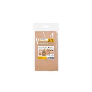 Geschenktüte DIY- Kraftpapiertüten uni braun 60 g/m² -  21 cm x 12 cm x 6 cm, im 6er Pack