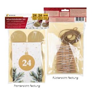 Weihnachten DIY Adventskalender - Bastelset mit Rubbelstickern