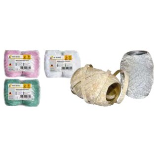 Geschenkband Eiknäuel „Poly-Glitter“ Farb-Mix, 10 m x 5 mm , im 2er Pack