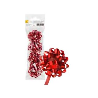Geschenkband Mini-Schleifen "Metallic Rosetten" Ø 4 cm, Farb-Mix, selbstklebend, im 4er Set