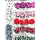 Geschenkband Mini-Schleifen "Glitter- Mix Rosetten" Ø 4 cm, Farb-Mix, selbstklebend, im 4er Set
