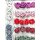 Geschenkband Mini-Schleifen "Glitter- Mix Rosetten" Ø 4 cm, Farb-Mix, selbstklebend, im 4er Set
