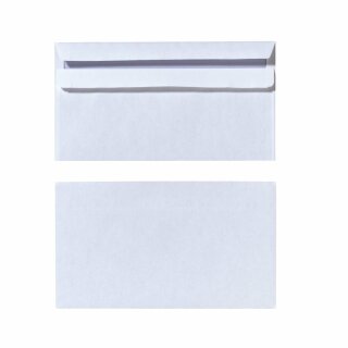 Briefumschläge  DIN Lang selbstklebend  ohne Fenster , weiß -  25er Pack