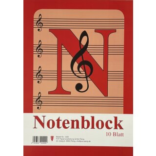 Notenblock A 4 , 10 Blatt 70 g/qm holzfrei VE20