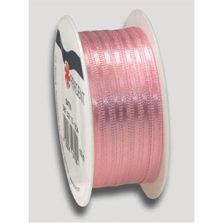 Schleifenband- Satinband  Satin ribbon - rose  3 mm x 10 m   