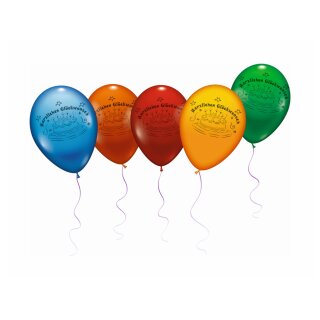 Luftballons Herzlichen Glückwunsch 6er Pack sortiert...