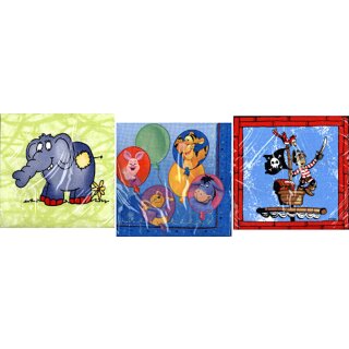 Servietten Kindermotiv 3 fach sortiert 33 x 33 cm
