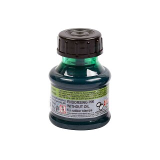 Stempelfarbe " KOH-I-NOOR " - grün - ,  ölfrei / 50  ml PVC - Flasche