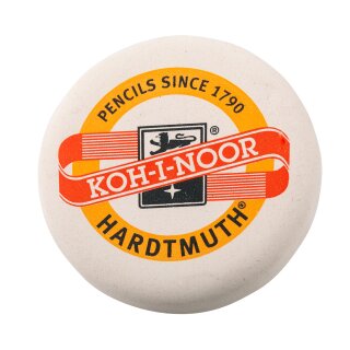Radiergummi-  rund / weiß mit KOH-I-NOOR-  Aufdruck  / Ø 52 mm