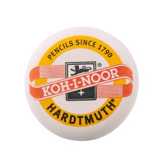 Radiergummi-  rund / weiß  mit KOH-I-NOOR-  Aufdruck  / Ø 41 mm