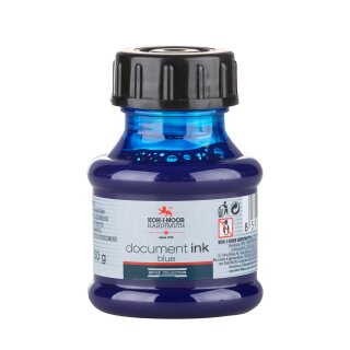 Tinte - Dokumententinte blau ,  50ml PVC- Flasche