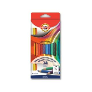 Buntstifte Schul- Farbstifte mit einer  spiralförmiger Nut , im 12er Pack