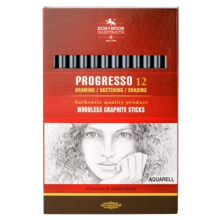Progresso Aquarell- Graphitsifte 12er Pack - 4B - VE 4