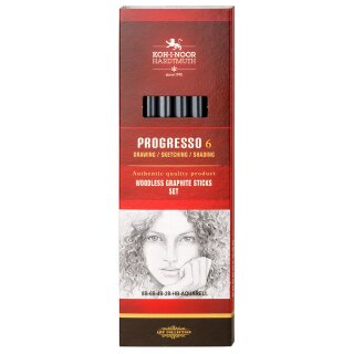 Progresso Aquarell Graphit- Vollminenstifte Set , 6er Set