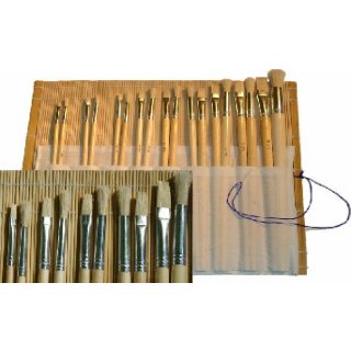 Pinsel- Borstenpinsel  18 Stück in einer Bambusrolle  ( 20009 )
