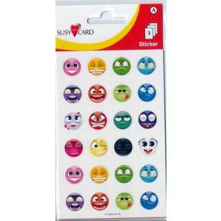 Sticker Smiley 3 Bögen / 8 x 12 cm VE10