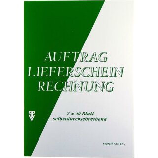 Auftrag / Lieferschein / Rechnung mit Duchschrift A5  - 2 x 40 Blatt s.d. ,  geleimt