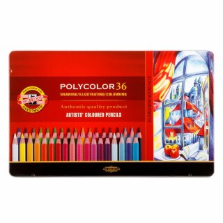 Polycolor- Künstlerfarbstifte  36er Set im Metalletui