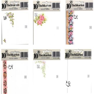 Tischkarten 10er Pack Silberhochzeit VE 10