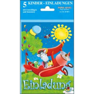 Einladungskarten 5er Pack Kindermotive  VE 20