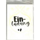 Einladungskarten "Einladung-Goldschrift" mit Innentext und  Versandumschlag , im 5er Pack