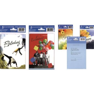 Einladungskarten Zur Jugendweihe sortiert 5er Pack VE 20