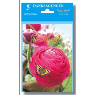 Danksagungen 5er Pack verschiedene Motive VE 20