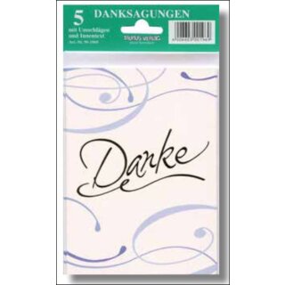 Danksagungen 5er Pack Goldschrift VE 20