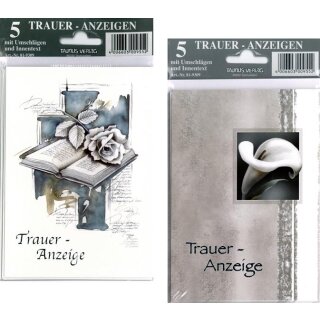 Trauer- Anzeige 5er Pack VE 20