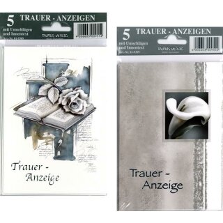 Trauer- Anzeige  5er Pack