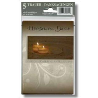 Trauer- Danksagungen 5er Pack VE 20