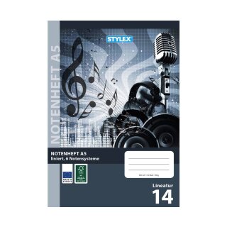 Schulheft - Notenheft A5 16 Blatt VE 25