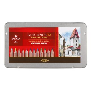 Pastellkreidestifte „GIOCONDA“ Softpastell 12er Set, im Metalletui