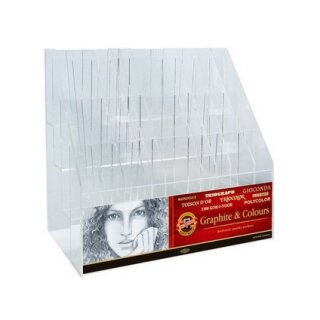 Aufsteller Acrylaufsteller leer für Stifte / 40 Fächer