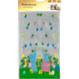 Ostern- 10 er Pack Zellglasbeutel / Bodenbeutel mit...