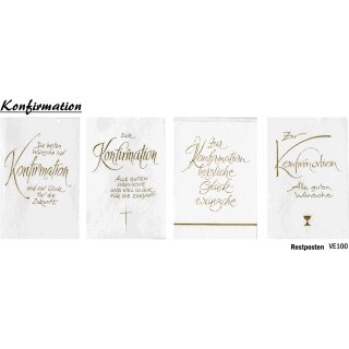Glückwunschkarten Konfirmation geprägt mit Goldschrift...