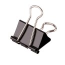 Maulklammern Papierklemmen Metall - schwarz /  25 mm - im 12er Pack
