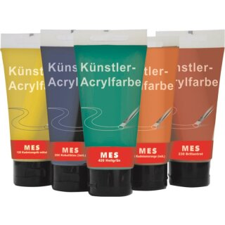 Acrylfarben Profi- Qualität  Einzelfarben  75 ml Tuben - Zitronen Gelb /100 -    VE 12