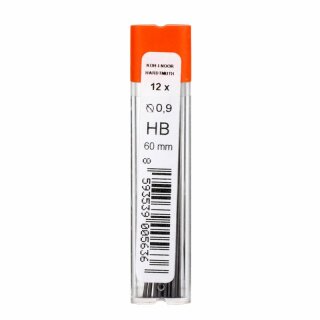 Minen -  0,9 x 60 mm Feinminen für Druckbleistifte -  Gradation  HB -   im 12er Pack