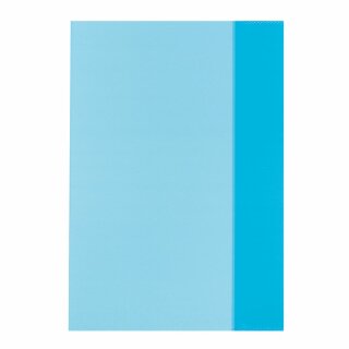 Heftumschlag Hefthülle A 5 transparent   - blau -