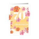 Glückwunschkarten Geburtstag " Zahl  - 70 " mit Versandumschlag ,  sortiert