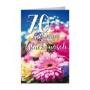Glückwunschkarten Geburtstag " Zahl  - 70 " mit Versandumschlag ,  sortiert