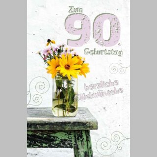 Glückwunschkarten  Geburtstag   Zahl - 90   mit Versandumschlag , sortiert  