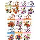 Glückwunschkarten Geburtstag Zahl - 50 Blumenmotiv...